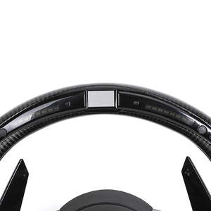 Volant en cuir semi-perforé et fibre de carbone avec LED pour <span class=keywords><strong>Audi</strong></span> A3 A4 A5 A6 C6 C7 C8 B8 B9 RS3 RS5 RS7 S3 S4 S5 Q3 Q5 Q8 - Product Image 6