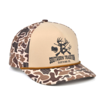 Casquettes de baseball perforées à 5 panneaux motif camouflage canard avec cordon, casquettes de performance camouflage personnalisées avec logo, casquettes de sport pour hommes