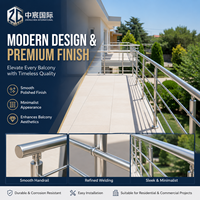 Garde-corps en fil d'acier inoxydable moderne Zhongchen pour terrasse extérieure, balcon, escalier, villa, hôtel, appartement