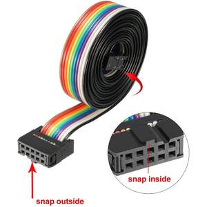 Cable Plano de PVC Idc Rainbow de 10 pines, 148 cm, Paso de 2,54 mm, Conector Tipo C - Product Image 2