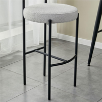 Chaise de bar haute de style moderne, élégante, en tissu, avec dossier haut et pieds en métal, vente en gros pour la maison, le bar, le centre commercial, la cuisine