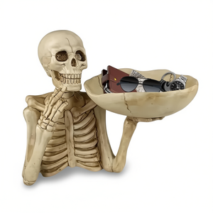 Skull Tray Ornament Bowl Skeleton Decorative Tray Resin Gothic Style Halloween Indoor Outdoor Home Decor Accent Piece - Product Image 1