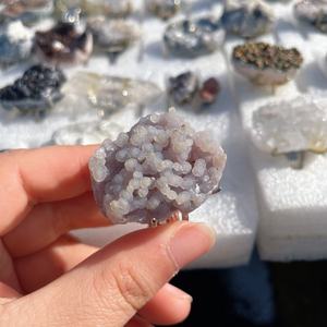 خاتم كريستال طبيعي بالجملة من الأميثيست والمالاكيت قابل للتعديل، خاتم كوارتز كريستالي للزينة - Product Image 4