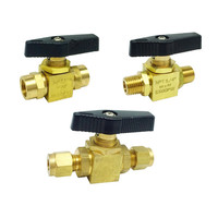 Brass Instrument 2 Way Double Ferrule Manual Ball Valve OEM Base Panel Mounted 1/8" 1/4" OD