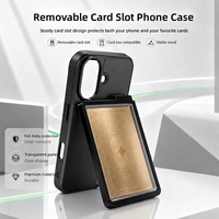 Étui de téléphone antichoc et anti-traces de doigts avec support de carte amovible pour 17 Pro Max, hybride TPU PC