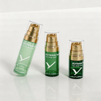 Bouteilles à pompe sans air en plastique personnalisables avec logo, vides, 5 ml, 10 ml, 15 ml, en PP, pour crème pour le visage, nettoyant, cosmétiques, lotions