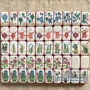 Juego de Mahjong Americano de Acrílico de 7 Capas, Diseño Walk With Me, Tallado a Mano, 160 Fichas de Mahjong de Lujo Personalizadas - Product Image 1