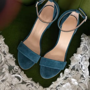 Fashion Block <b>Heel</b> Sandals with Ankle Strap Wedding <b>Heels</b> Bridal Shoes Open <b>Toe</b> <b>Round</b> <b>Toe</b> Cover <b>Heel</b> Buckle Sandals - Product Image 4