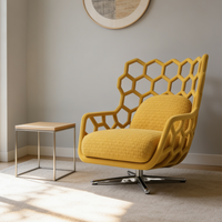 Fauteuil de bureau pivotant à motif hexagonal unique, ergonomique, respirant, rembourré, fauteuils de salon, mobilier de réception d'hôtel, mobilier d'attente