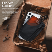 Portefeuille porte-cartes portable avec logo personnalisé, blocage RFID, pochette zippée pour pièces de monnaie et clés, idéal pour les voyages en plein air