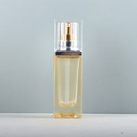 Flacon carré en verre cosmétique à fond épais de 30 ml avec pompe pulvérisatrice et diffuseur à bâtonnets, sérigraphie, emballage en gros pour mascara
