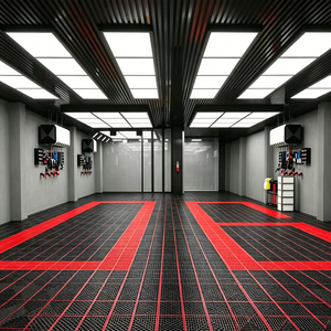 Heavy Duty Anti-Slip PP <b>Plastic</b> Interlocking Floor Tiles Car Wash Grate Modular Garage <b>Flooring</b> with Embossed Anti-Slip Surface - Product Image 4