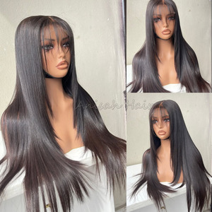 Pelucas <span class=keywords><strong>de</strong></span> Cabello Humano Liso Vietnamita Virgen con Flequillo, sin Pegamento, con Doble Trama, para Mujer - Product Image 3