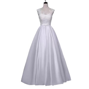 Abito da Sera Corto da Donna, Nuovo Elegante Stile Socialite in Raso Bianco, Design Francese Leggero per <span class=keywords><strong>Matrimonio</strong></span> - Product Image 5