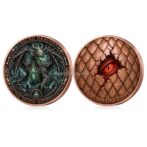 Pièces de monnaie de collection Myth Dragon Phoenix, en cuivre antique, imprimées en 3D UV, souvenir en métal, pièce de monnaie en cuivre pur de 1 oz - Product Image 6