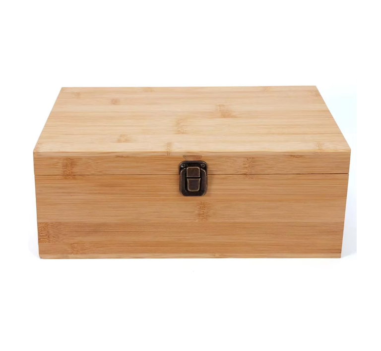 Large Bamboo Wooden Storage Box Natural