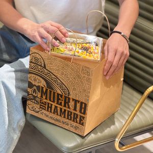 Sacs en papier kraft personnalisés, écologiques, biodégradables, recyclables, jetables, pour emporter, pour la restauration rapide, les burritos, les sushis, les tacos - Product Image 5