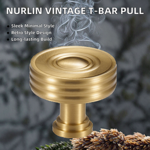 Desain Modern Retro emas lubang tunggal kuningan kabinet kenop pintu ruang tamu laci kreatif pegangan kecil padat - Product Image 4