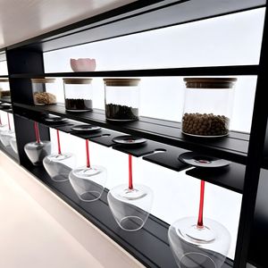 Design d'intérieur, design de maison, design modulaire en forme de L, armoires de cuisine modernes en <span class=keywords><strong>peinture</strong></span> noire mate luxueuse, armoires en bois massif - Product Image 5