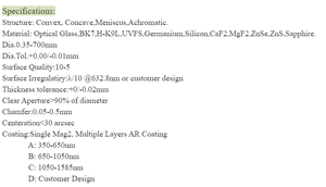 150mm 200mm đường kính quang <span class=keywords><strong>Plano</strong></span> lồi ống kính - Product Image 2