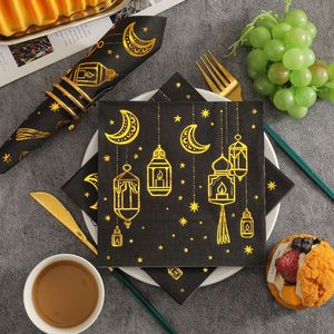 Ramadan Gold Foil Napkins Square Medium Size Disposable Party Tableware For Holiday Celebration - Product Image 2