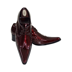Nouvelle conception, style britannique, chaussures habillées pour hommes en cuir véritable grain d'autruche, bout pointu, pour les occasions formelles et les affaires - Product Image 2