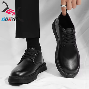 Classic Special Explosive Hong Kong Style <b>Low</b> Top Men's Leather Shoes ZX505 Hook & Loop Closure for Spring Summer Autumn Seasons - Product Image 1