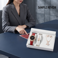 Montre, Bijoux, Bague Papillon, Collier, Boucles d'oreilles, Montre de Luxe à Diamants d'Eau, Bracelet Décontracté pour Femme