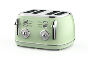 Tostadora BESTONE de 4 Rebanadas, Color Verde, Eléctrica, con Función de Descongelar, Recalebar y Cancelar, Control Mecánico, Uso Doméstico - Product Image 2