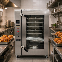 Four à fumage commercial pour poulet, 5 niveaux, en acier inoxydable, avec porte vitrée, modèle 200 ℃   Pour la fumée de la viande de volaille rôtie