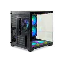 MANMU Black MicroATX CPU Desktop Gaming Case Aluminum Alloy Steel Mid Tower USB 3.0 5 Expansion Slots Side Panel Window