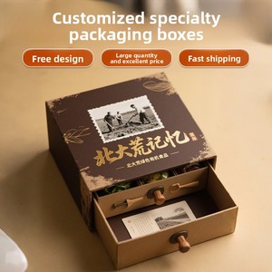 กล่องของขวัญพิเศษระดับไฮเอนด์แบบกำหนดเองเป็นมิตรกับสิ่งแวดล้อมสำหรับอาหารออร์แกนิกสีเขียวหัวหลงเจียง พร้อมบรรจุภัณฑ์ลายนูนรูปสถานที่สำคัญ - Product Image 4