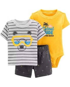 Ensembles de vêtements pour bébés filles et garçons en gros, vêtements pour nouveau-nés, ensemble 3 pièces, body et pantalon - Product Image 6