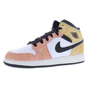 <span class=keywords><strong>Nike</strong></span> Air Jordan 1 Mid Se Gs Chaussures pour garçons Magic Ember Sundial White Basketball - Product Image 1
