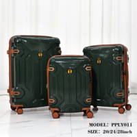 Valise classique légère à roulettes pivotantes de 20/24/28 pouces en PP avec fermeture éclair, grande capacité, avec compartiment extensible