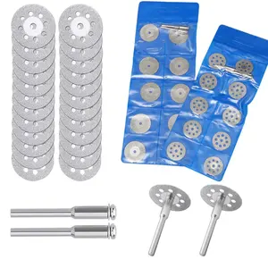 10 pçs/set 40mm Discos De Corte De Diamante + 2 Arbor Eixo CutOff Blade Broca Dremel acessórios Ferramenta Rotativa Corte Abrasivo Metal