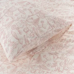 Thấp moq tùy chỉnh in hoa Duvet cover Set mềm bedding Sheet Set cotton sateen gối trường hợp sham cho mùa xuân mùa hè