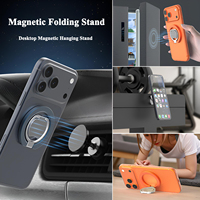 Support de téléphone rotatif à 360 degrés en alliage d'aluminium magnétique puissant N52 personnalisé avec anneau de maintien et design pliable à double axe