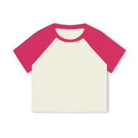 Logo personnalisé deux tons manches raglan femmes T-shirts courts contraste à manches courtes hauts T-shirts femmes T-shirt