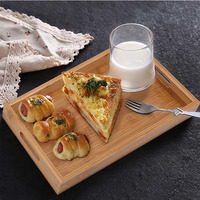 Bambou Rectangulaire Plateau De Rangement Ensemble Cuisine Table Basse En Bois Restaurant Bar Petit Déjeuner Plateau De Nourriture