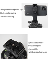ZIFON YT2000 Control remoto eléctrico giratorio panorámico Pan Tilt AI seguimiento inteligente y función de transmisión en vivo compatible con 2kg