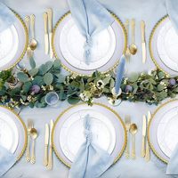 Assiettes de présentation jetables en plastique écologique, effet nacré, robustes, sans BPA, pour événements et fêtes – Vente chaude usine