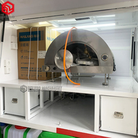 Nuevo producto Piaggio Ape Caravan Food Truck Pizza Horno de acero inoxidable Cocina móvil Pizza Comida Triciclo