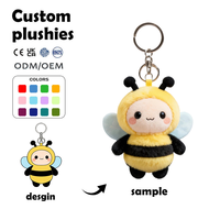 Porte-clés Peluche Super Douce Personnalisée en Forme de Souris Crème, Pendentif pour Sac à Main, Breloque Personnalisée, Accessoire Cadeau d'Anniversaire