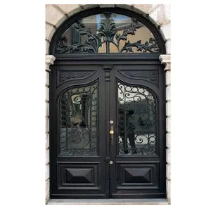 玄関ホームインド用ダブル/錬鉄製ドア高級正面玄関デザイン