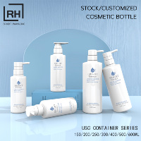 Bouteille vide en PET personnalisée de forme ronde pour shampoing et après-shampoing 300/400/500/600 ml, contenant cosmétique pour lotion corporelle