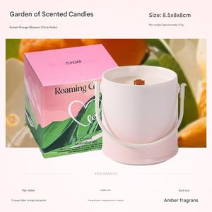 Bougies parfumées artisanales très demandées avec mèches <span class=keywords><strong>en</strong></span> bois, décorations haut de gamme, cire de soja, pot <span class=keywords><strong>en</strong></span> céramique, pour la maison et la chambre. - Product Image 6