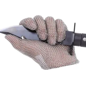 Anti kesme paslanmaz çelik et eldiven örgü Metal tel dayanıklı kasap eldiven kesim dayanıklı güvenlik çalışma eldiven