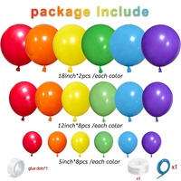 Nouveauté, décoration d'anniversaire de haute qualité, fournitures de fête, ballons en latex gonflables arc-en-ciel, kits de guirlandes de ballons