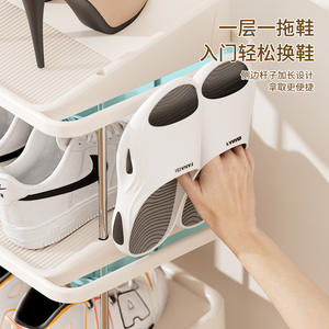 Range-chaussures compact à plusieurs niveaux, design gain de place pour entrée, usage domestique, solution de rangement étroite et inclinée - Product Image 3